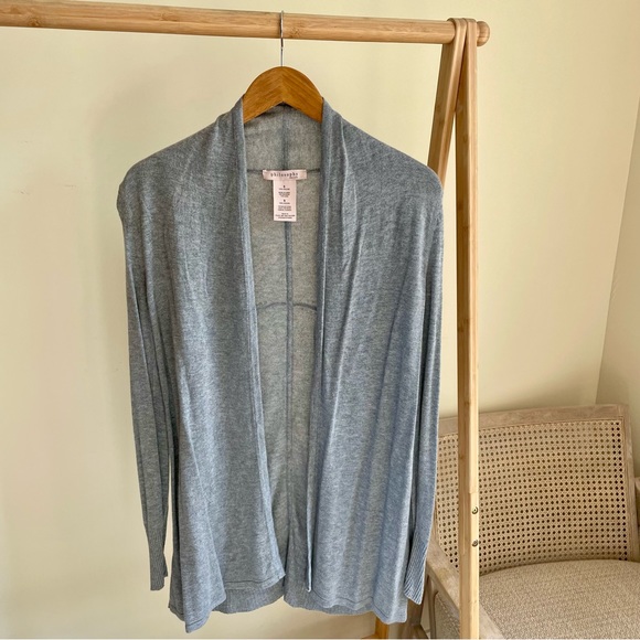 Philosophy Longline Open Front Cardigan in Light Gray - S - Picture 1 of 3